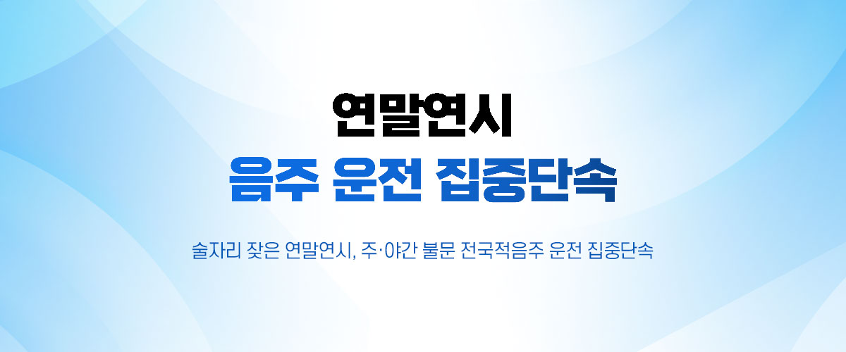 연말연시 음주 운전 집중단속 술자리 잦은 연말연시, 주·야간 불문 전국적 음주 운전 집중단속